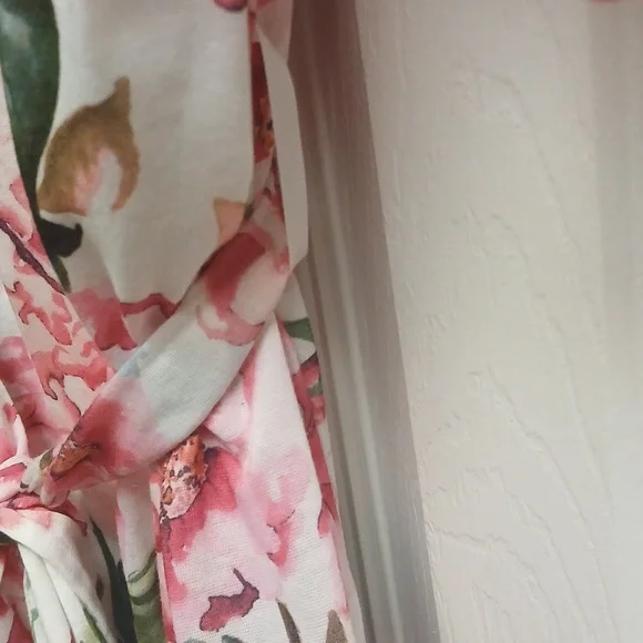 SHOW ME YOUR MUMU Floral Kimono Robe - Pink, Green, And White Size O/S - Picture 5 of 10
